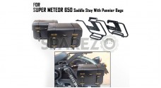 Fit For Royal Enfield Super Meteor 650 Pannier Bags With Saddle Stay Black